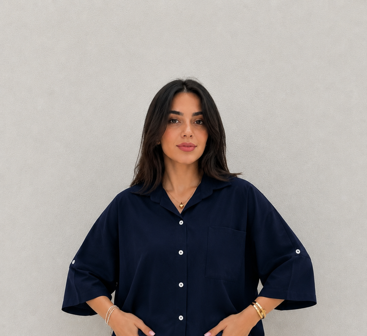 شومیز زنانه باکسی مازراتی وبزیاق فری سایز